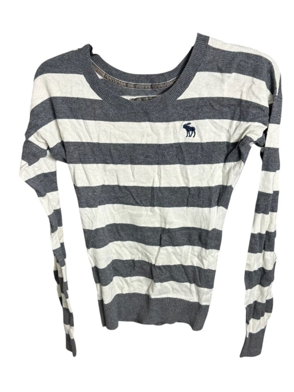 Abercrombie & Fitch Long Sleeve Shirt Crew Neck Striped Size XS